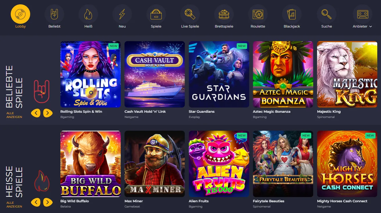 Rolling Slots Casino game offering