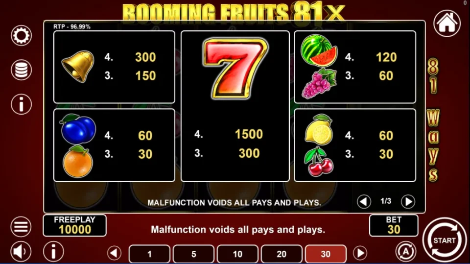 Booming Fruits 81x — screenshot 3