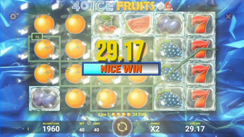 40 Ice Fruits 6 Reels — screenshot 2