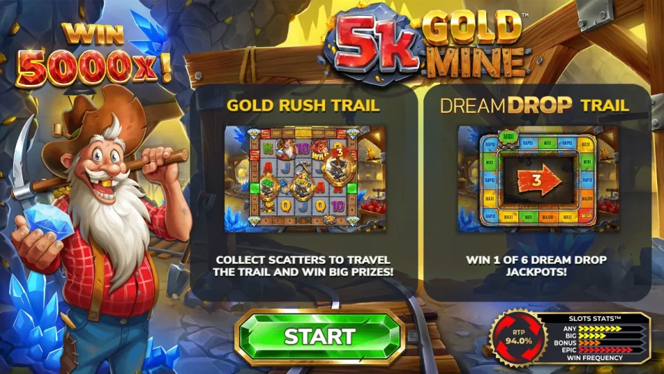5k Gold Mine Dream Drop — Slots by 4ThePlayer
