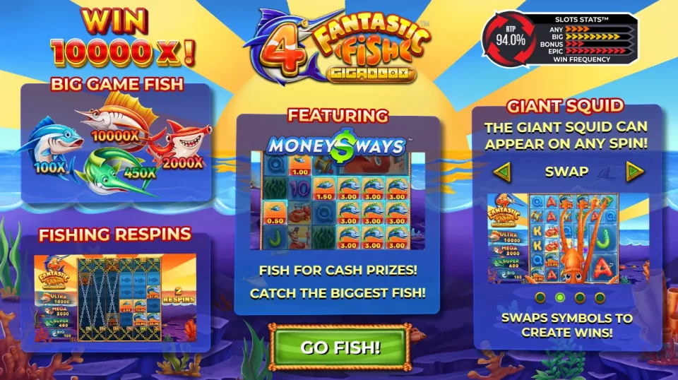 4 Fantastic Fish Gigablox — Slots by 4ThePlayer