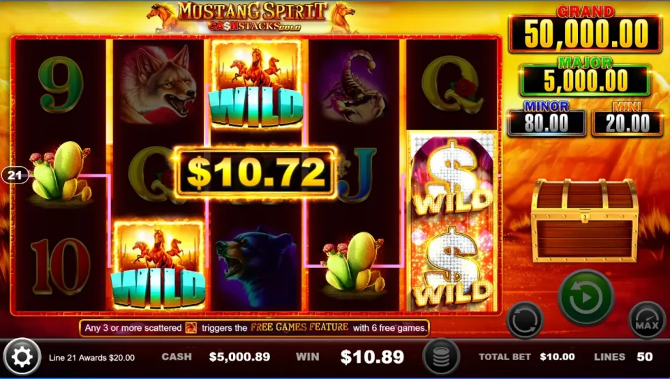 Mustang Spirit Cash Stacks Gold — screenshot 2