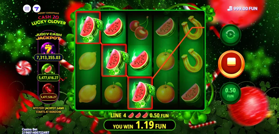 Cash 20 Lucky Clover Christmas — screenshot 3