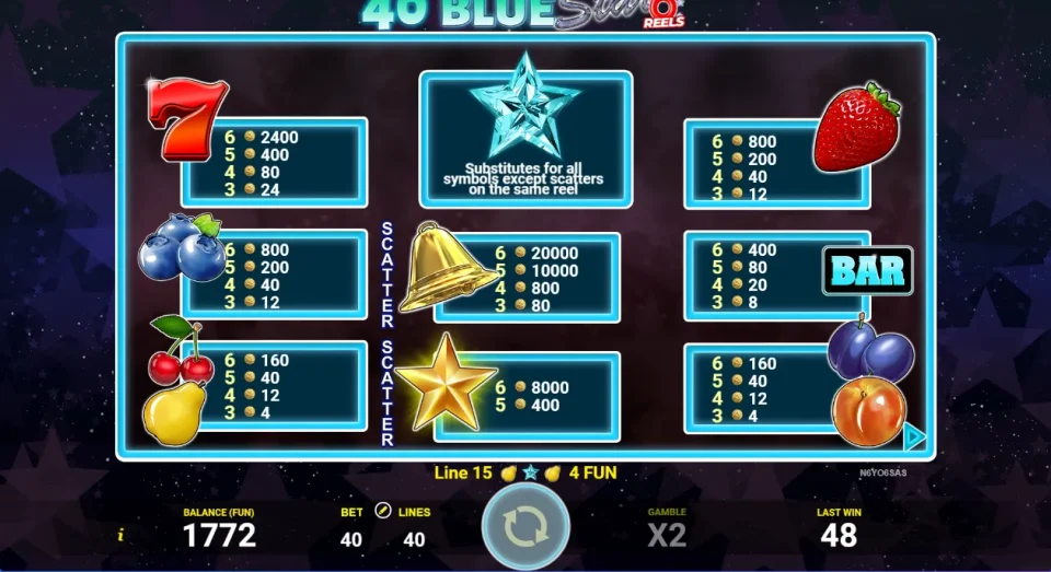 40 Blue Star 6 Reels — screenshot 3