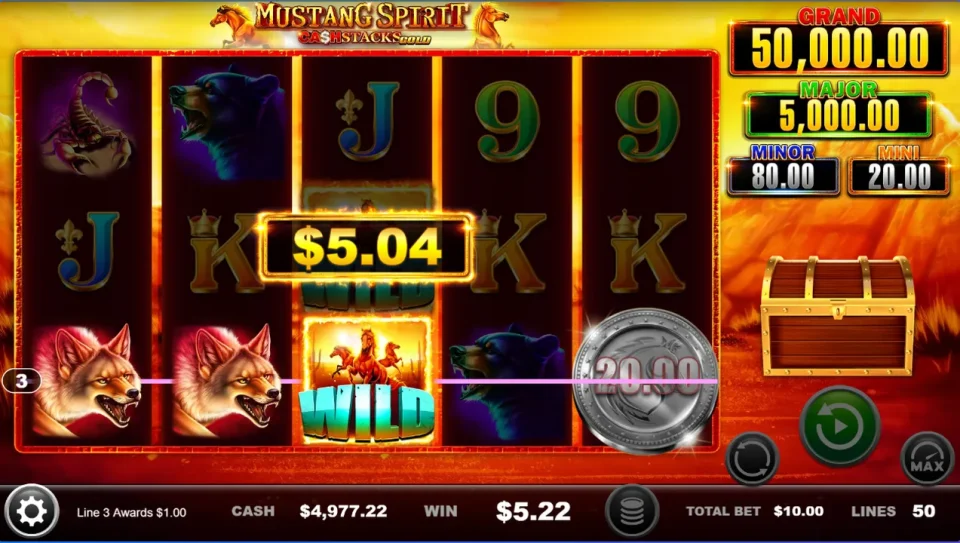 Mustang Spirit Cash Stacks Gold — screenshot 3