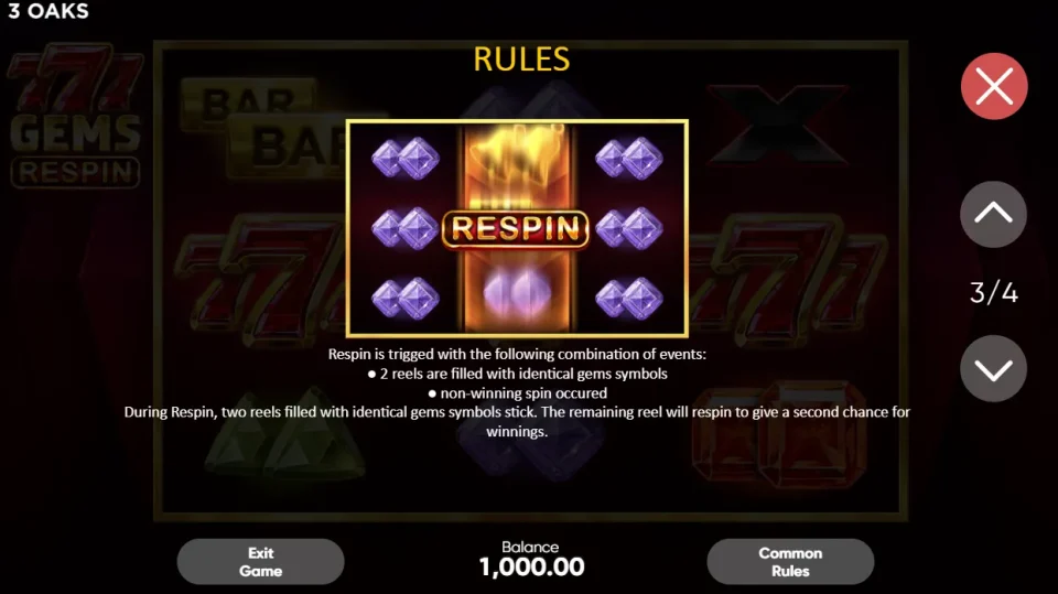 777 Gems Respin — screenshot 2