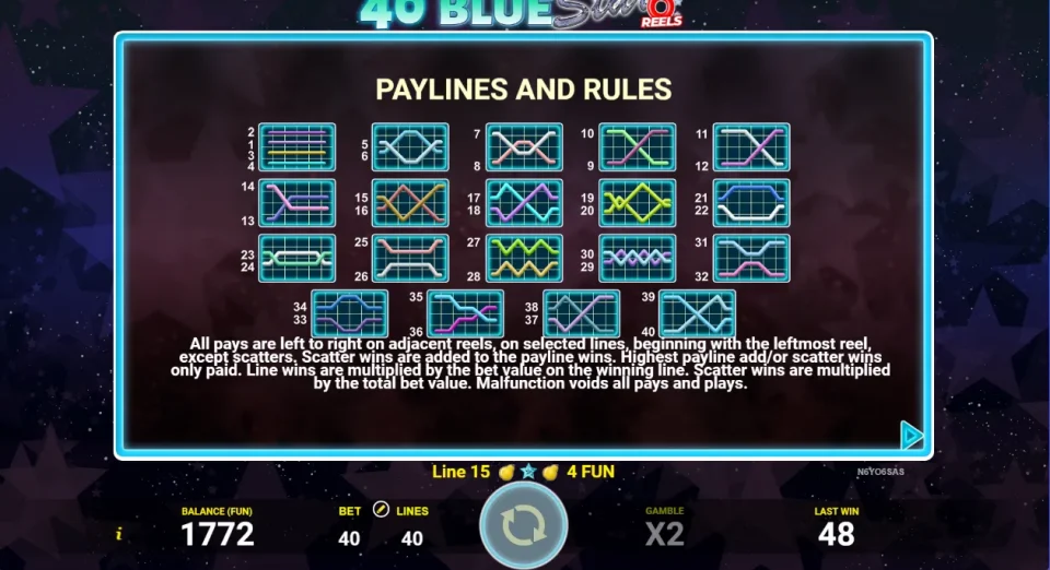 40 Blue Star 6 Reels — screenshot 4