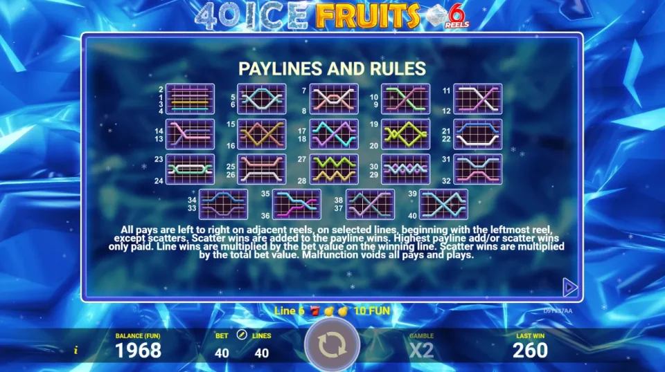 40 Ice Fruits 6 Reels — screenshot 1