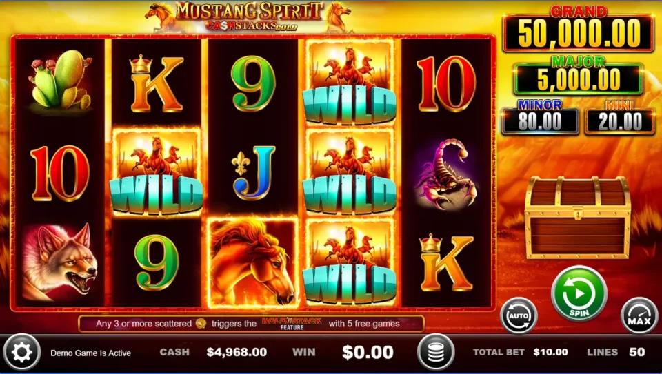Mustang Spirit Cash Stacks Gold — screenshot 1