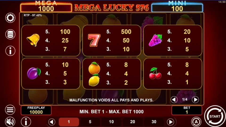 Mega Lucky 576 — screenshot 2