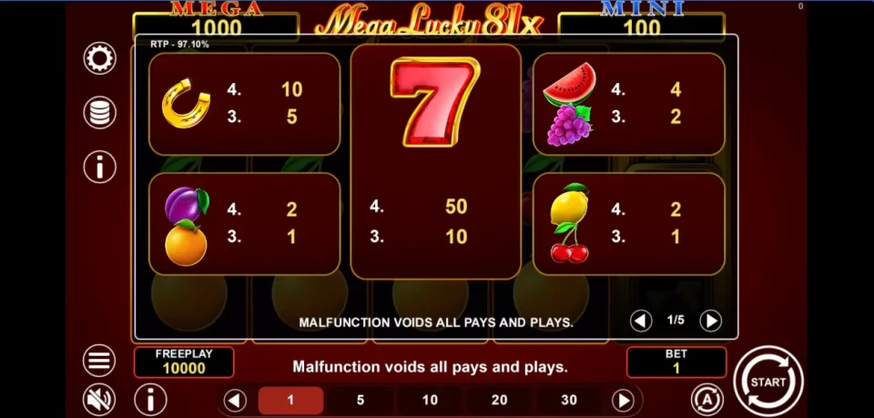 Mega Lucky 81x — screenshot 2