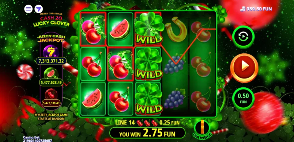 Cash 20 Lucky Clover Christmas — screenshot 1