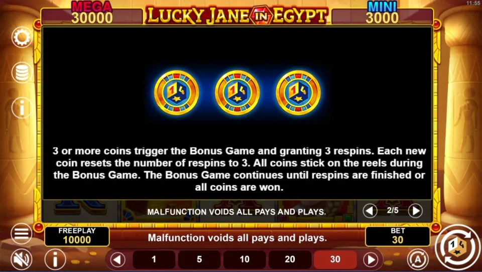 Lucky Jane in Egypt Hold & Win — screenshot 3