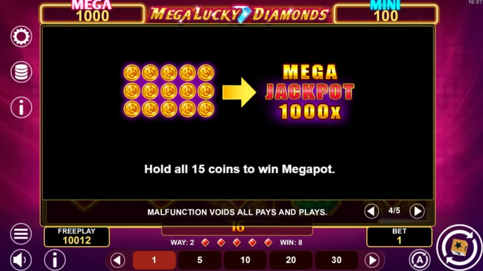 Mega Lucky Diamonds Hold & Win — screenshot 2