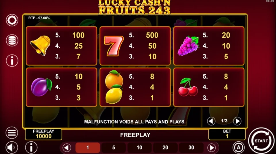 Lucky Cash’n Fruits 243 — screenshot 1