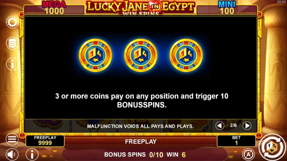 Lucky Jane in Egypt Win Spins — screenshot 1