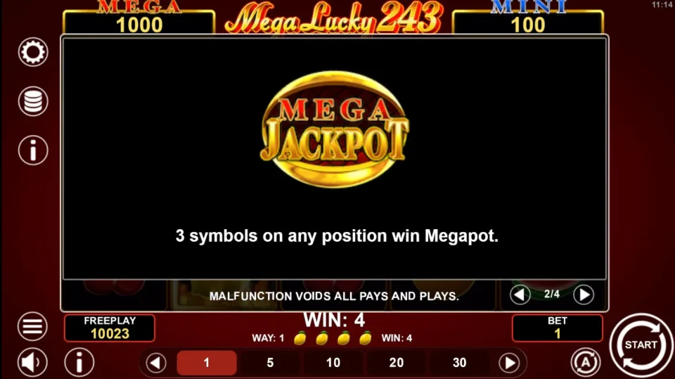 Mega Lucky 243 — screenshot 2