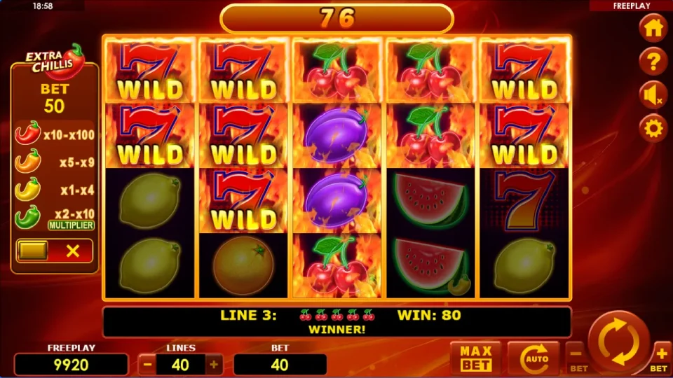 Hot Fruits 40 Extra Chillis — screenshot 2