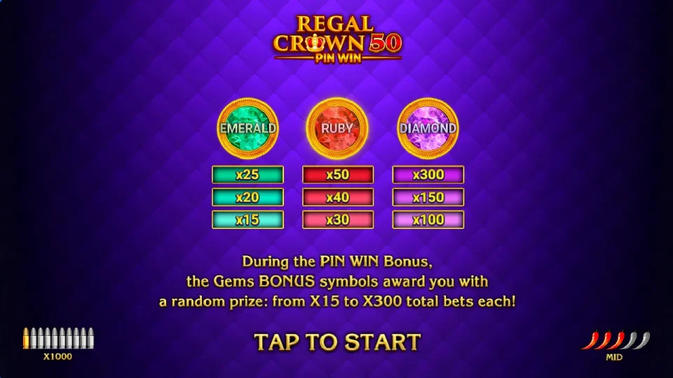Regal Crown 50 Pin Win — screenshot 1