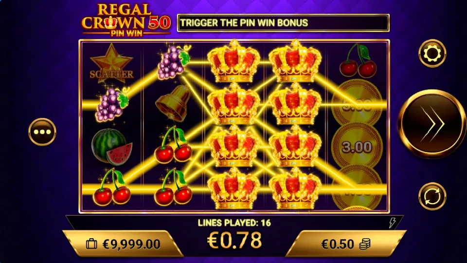 Regal Crown 50 Pin Win — screenshot 2