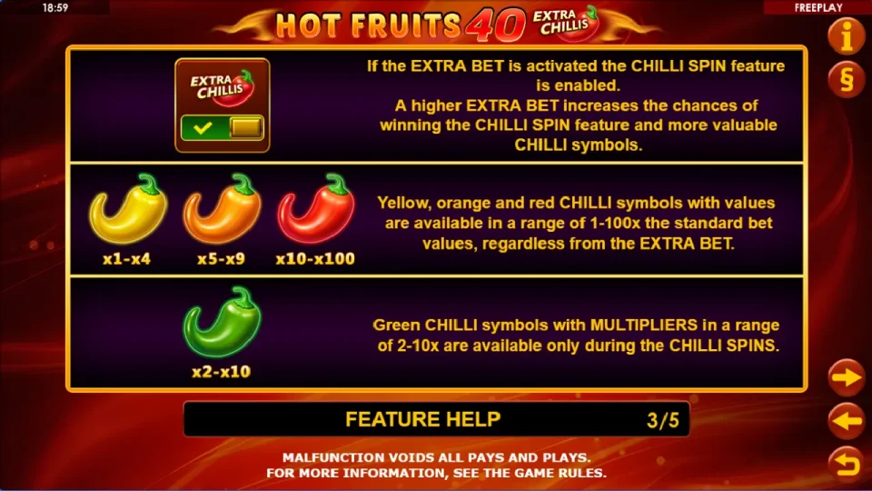 Hot Fruits 40 Extra Chillis — screenshot 1