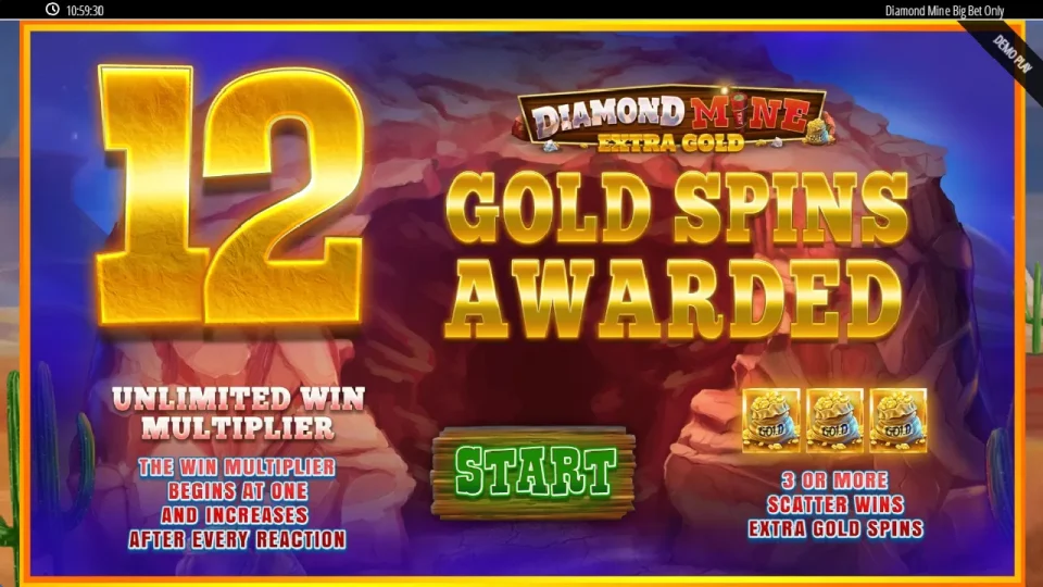 Diamond Mine Extra Gold Megaways — screenshot 2