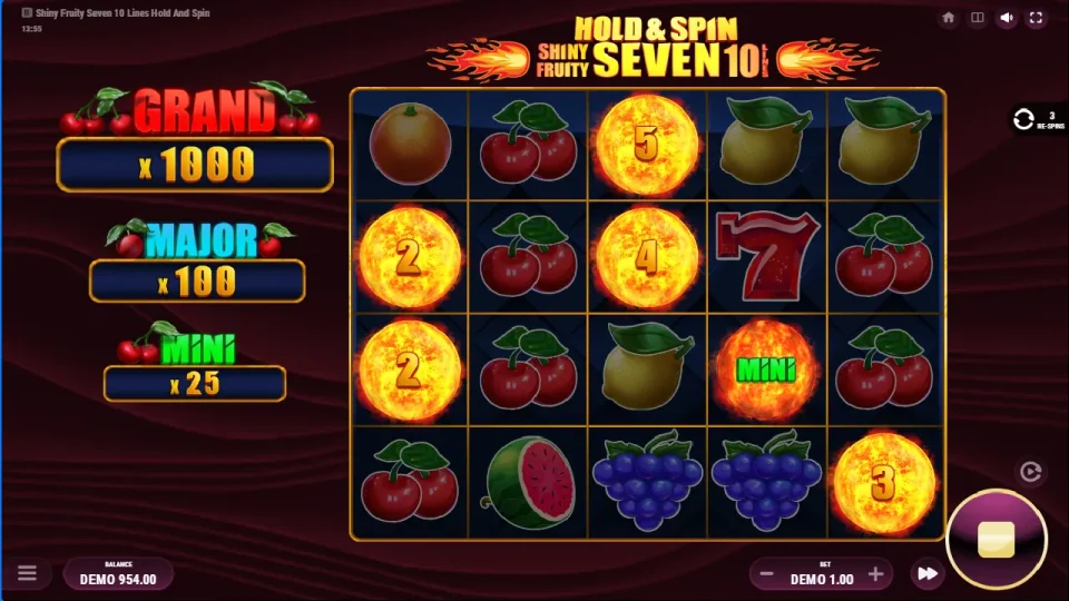 Shiny Fruity Seven 10 Lines Hold and Spin — screenshot 3