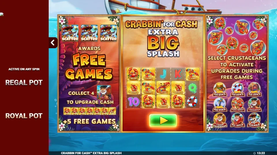 Crabbin’ for Cash Extra Big Splash Jackpot King — screenshot 1