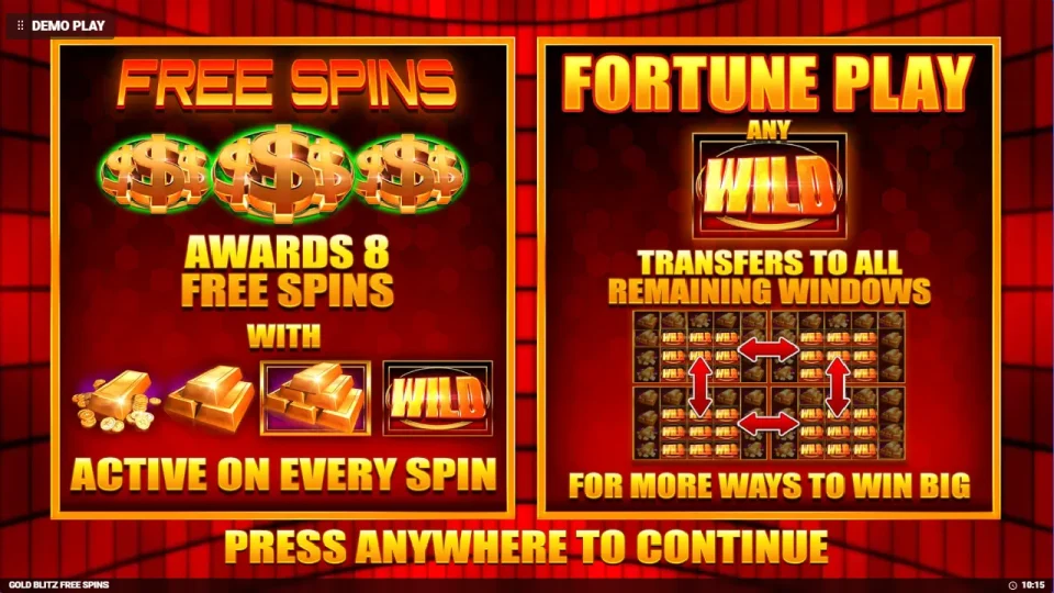 Gold Blitz Free Spins — screenshot 1