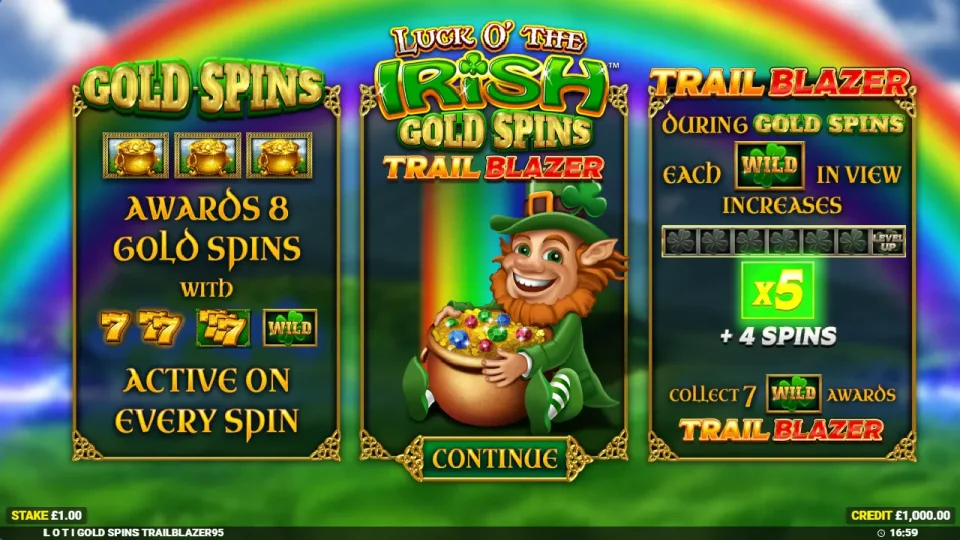 Luck O’ The Irish Gold Spins Trail Blazer — screenshot 5