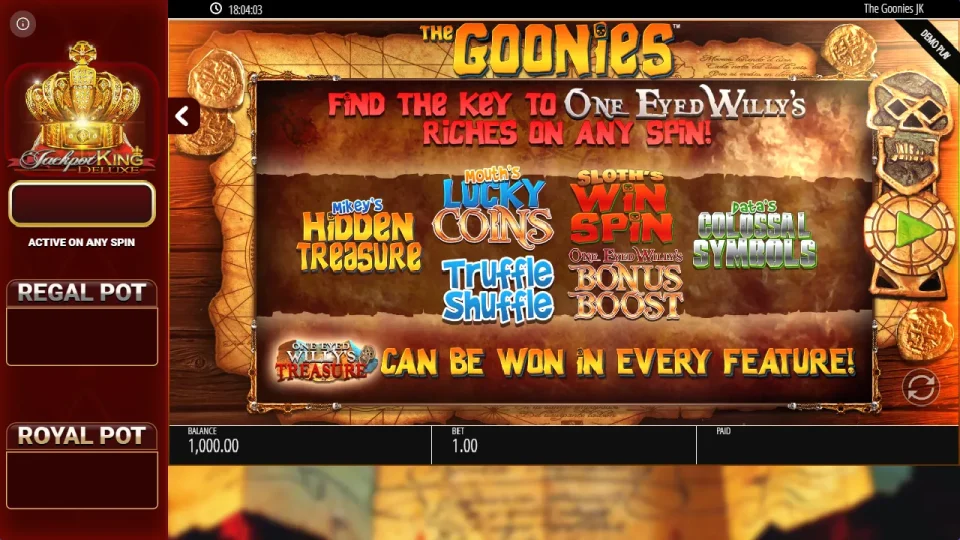 The Goonies Jackpot King — screenshot 1