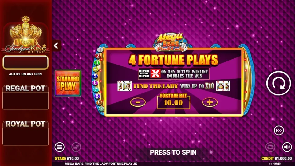 Mega Bars Find the Lady Jackpot King — screenshot 2