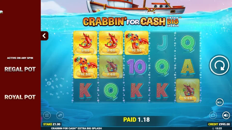 Crabbin’ for Cash Extra Big Splash Jackpot King — screenshot 2