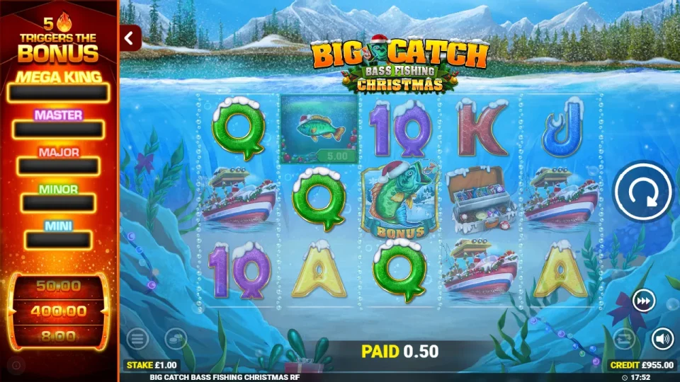 Big Catch Bass Fishing Christmas Rapid Fire Jackpots — screenshot 2