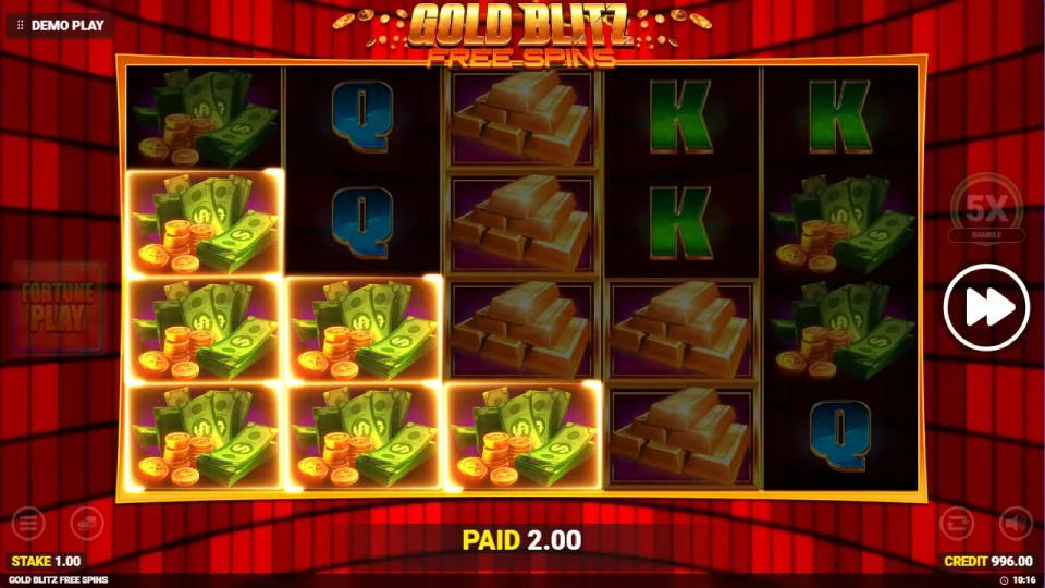 Gold Blitz Free Spins — screenshot 3