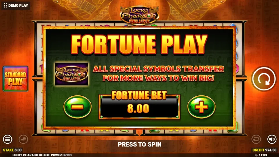 Lucky Pharaoh Deluxe Fortune Play — screenshot 2