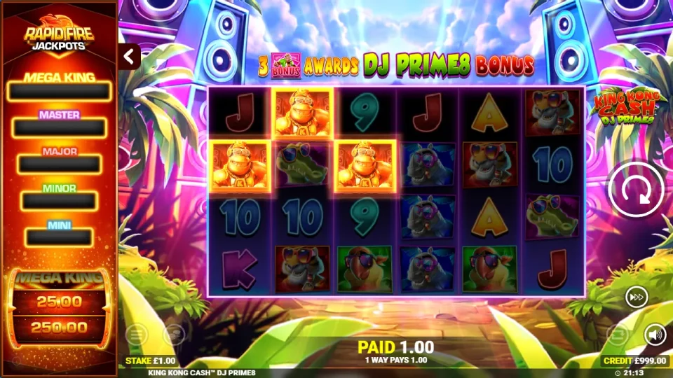 King Kong Cash DJ Prime8 Rapid Fire Jackpots — screenshot 3