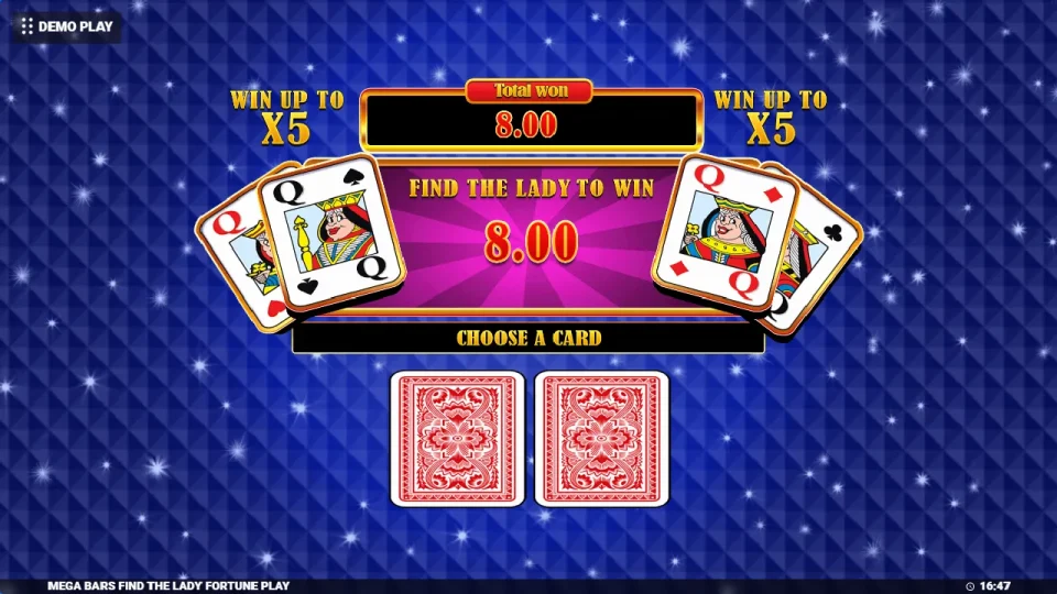 Mega Bars Find The Lady Fortune Play — screenshot 2