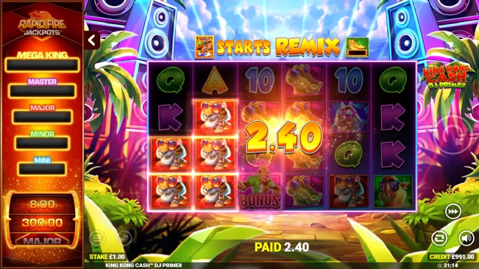 King Kong Cash DJ Prime8 Rapid Fire Jackpots — screenshot 6