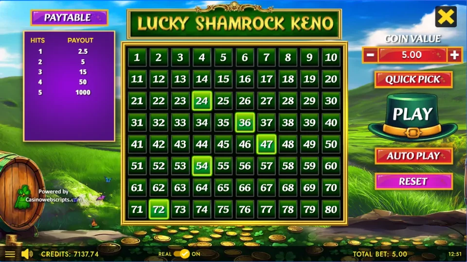 Lucky Shamrock Keno 80 — screenshot 2
