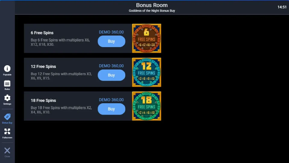 Goddess of the Night Bonus Buy — screenshot 7