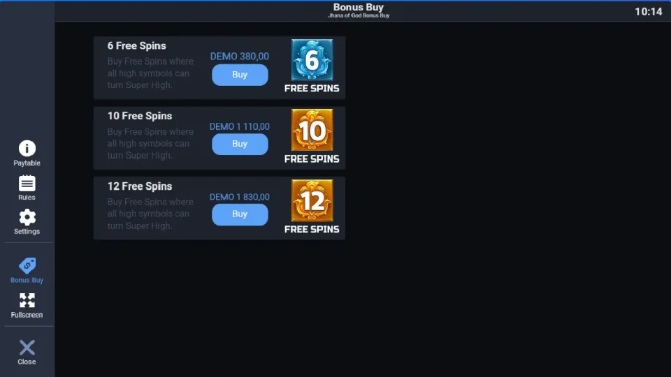 Jhana of God Bonus Buy — screenshot 2