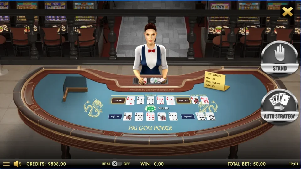 Pai Gow Poker Heads-Up 3D Dealer Deluxe — screenshot 3