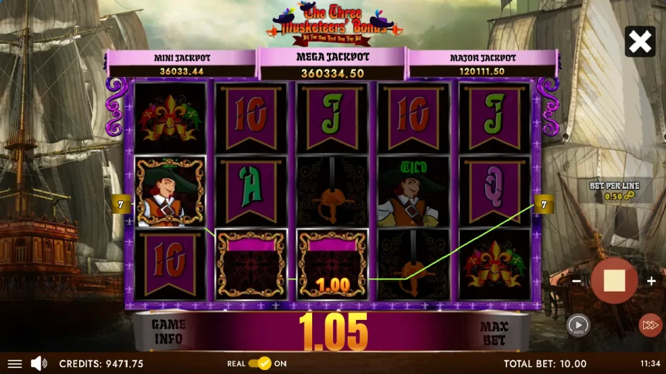 The Three Musketeers’ Bonus — screenshot 4