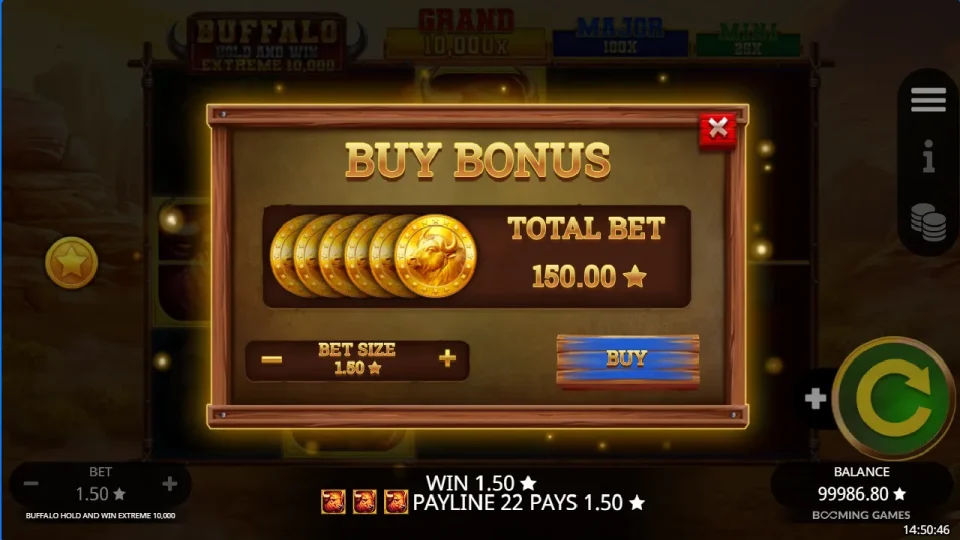 Buffalo Hold and Win Extreme 10,000 — screenshot 1