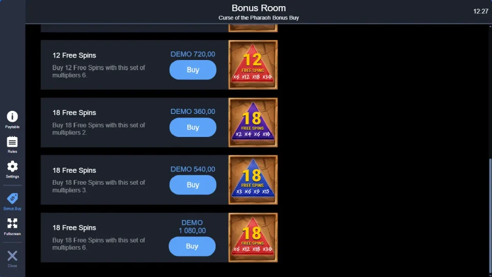 Curse of the Pharaoh Bonus Buy — screenshot 5