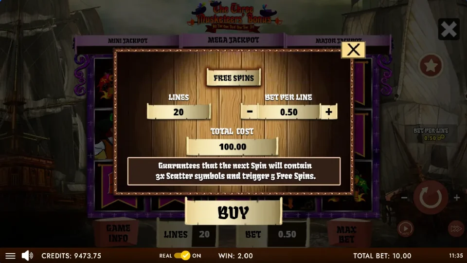 The Three Musketeers’ Bonus — screenshot 6