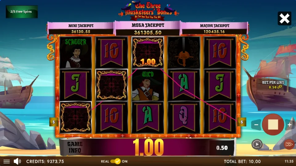 The Three Musketeers’ Bonus — screenshot 7