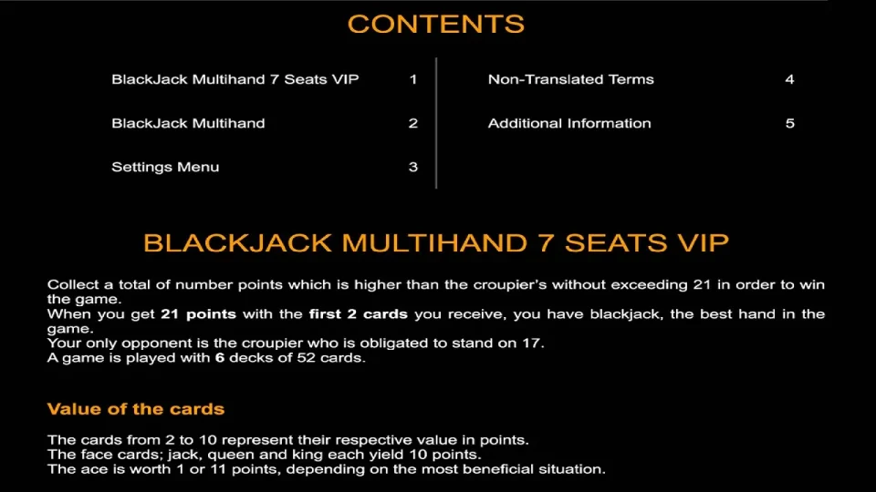 Blackjack Multihand 7 Seats VIP — screenshot 2