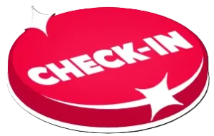 Check-in result screen showing a completed check-in confirmation message